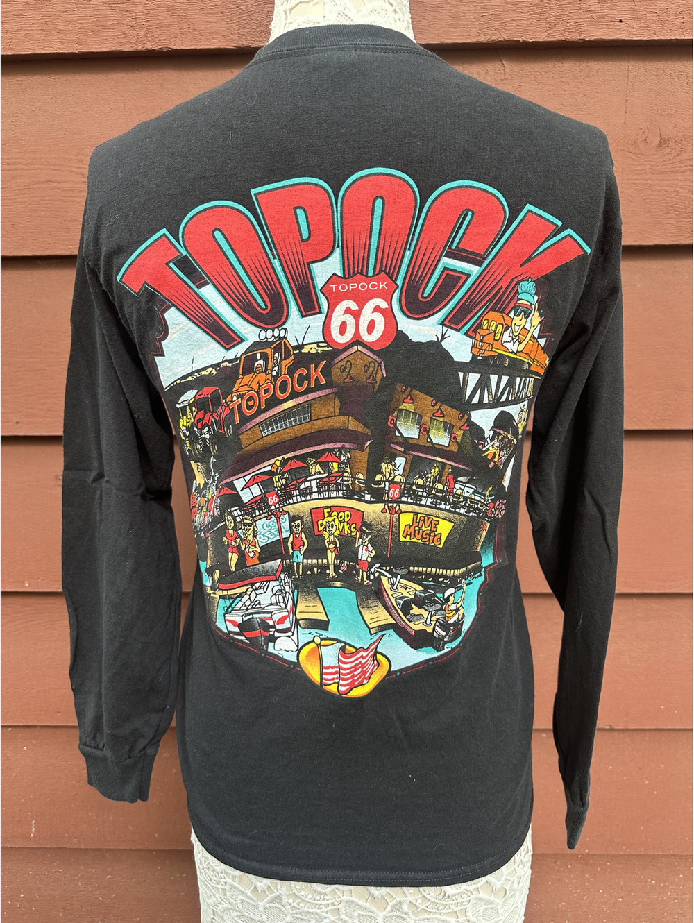 Red Kap Topock Route 66 Long Sleeve Tee Black Vintage Skater